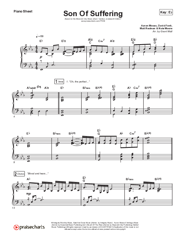Son Of Suffering Piano Sheet (Maverick City Music)