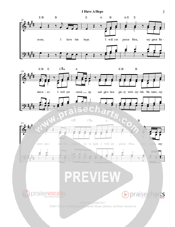 I Have A Hope Lead Sheet (PraiseVocals)