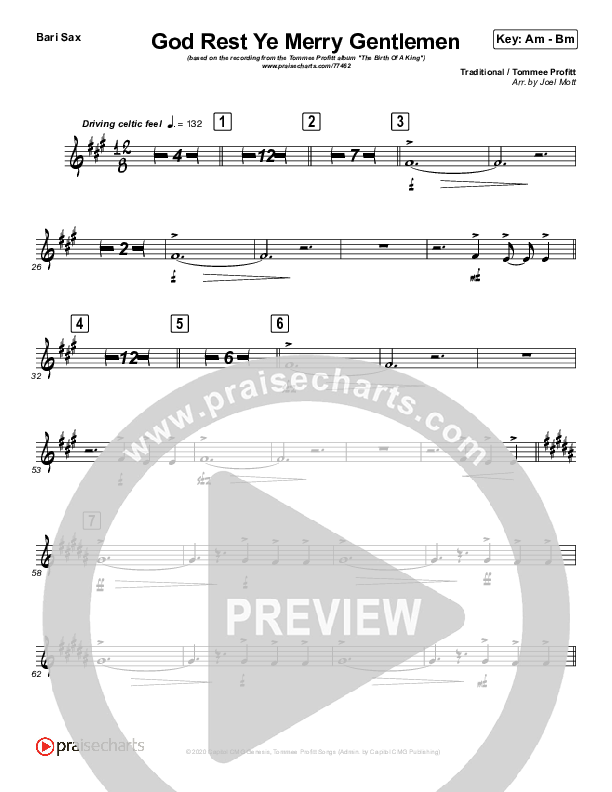 God Rest Ye Merry Gentlemen (Instrumental) Bari Sax (Tommee Profitt / Tina Guo)