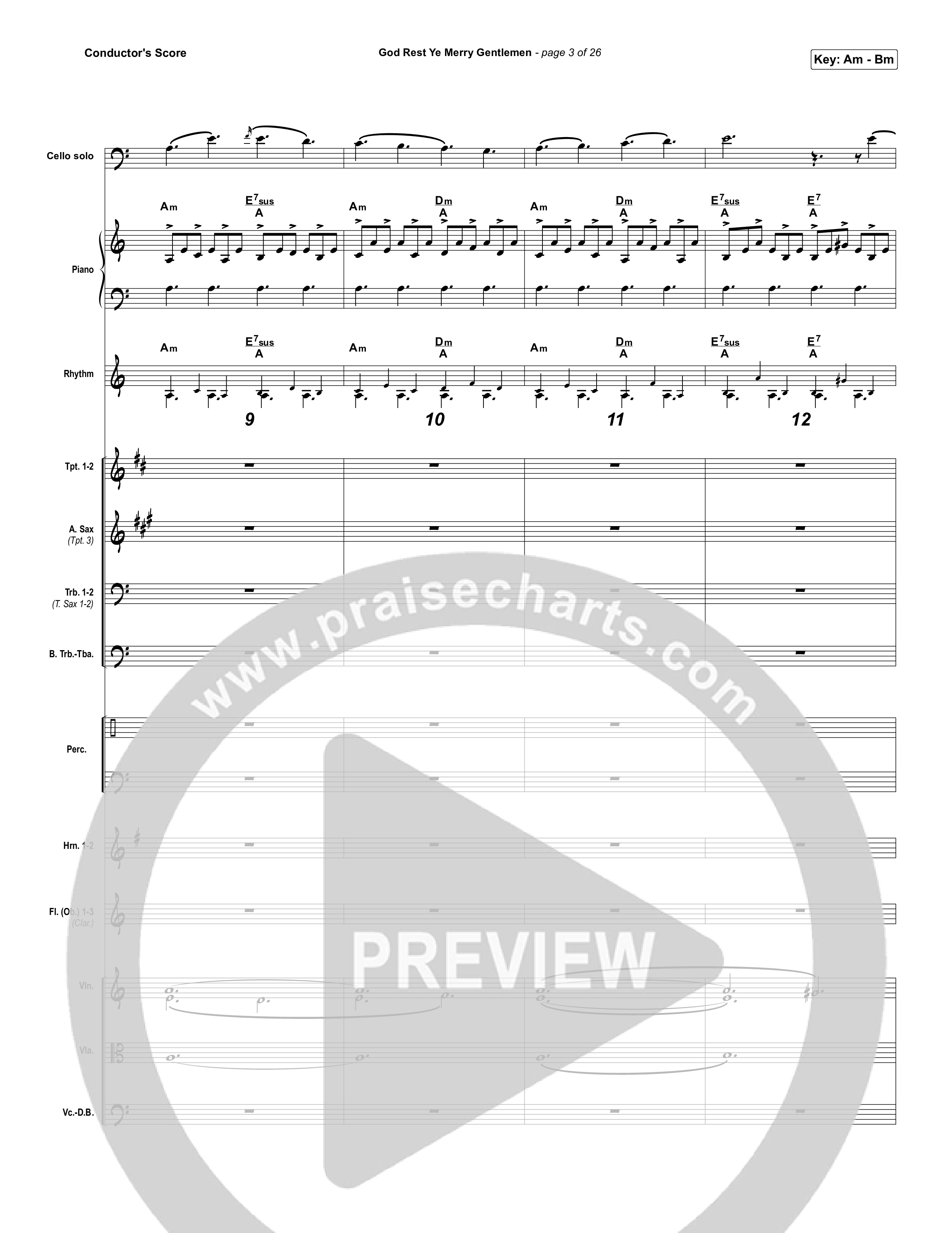 God Rest Ye Merry Gentlemen (Instrumental) Conductor's Score (Tommee Profitt)