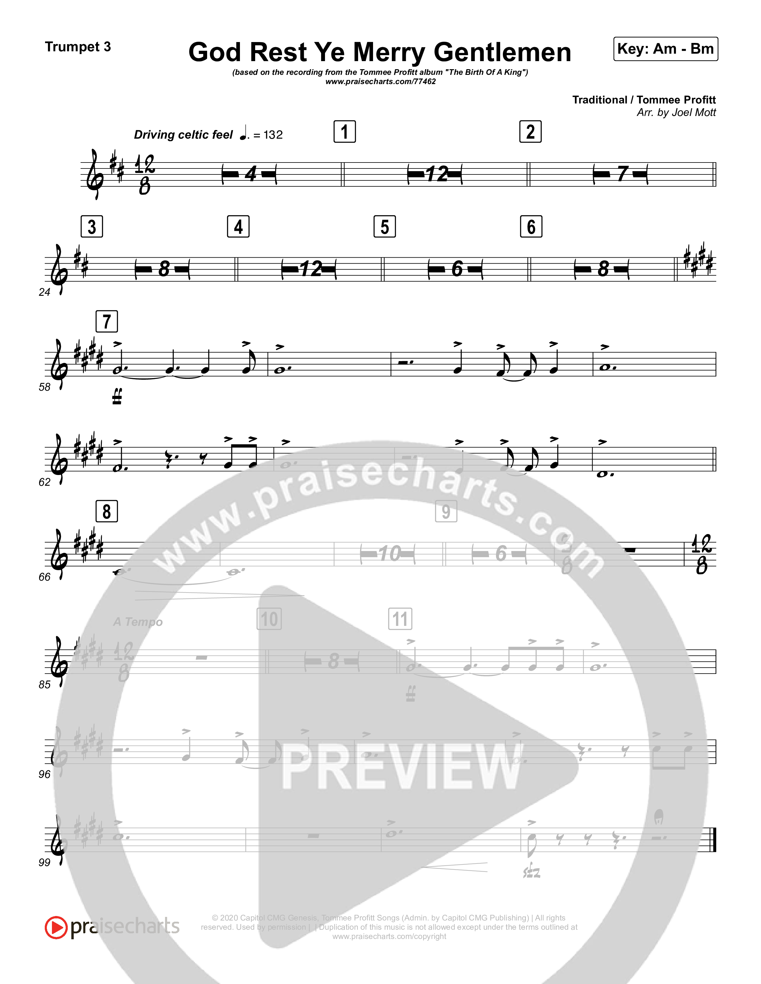 God Rest Ye Merry Gentlemen (Instrumental) Trumpet 3 (Tommee Profitt / Tina Guo)