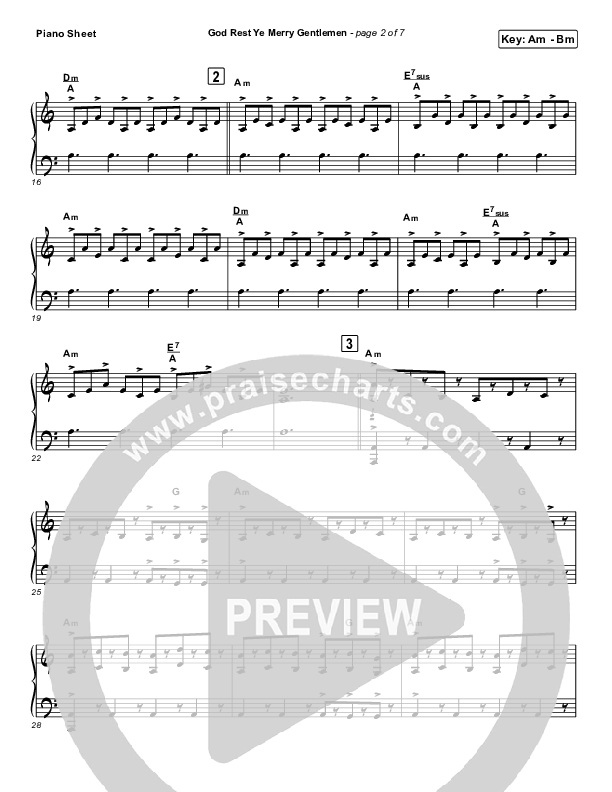 God Rest Ye Merry Gentlemen (Instrumental) Piano Sheet (Tommee Profitt / Tina Guo)