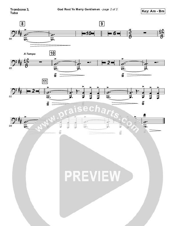 God Rest Ye Merry Gentlemen (Instrumental) Trombone 3/Tuba (Tommee Profitt / Tina Guo)