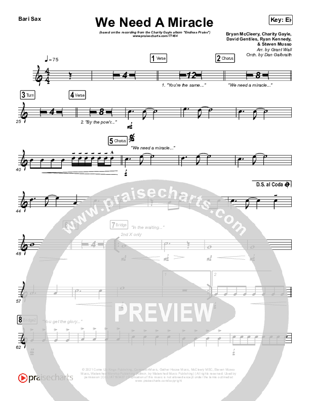 We Need A Miracle Bari Sax (Charity Gayle)