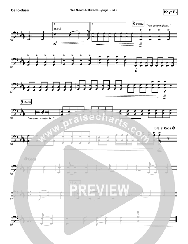 We Need A Miracle Cello/Bass (Charity Gayle)