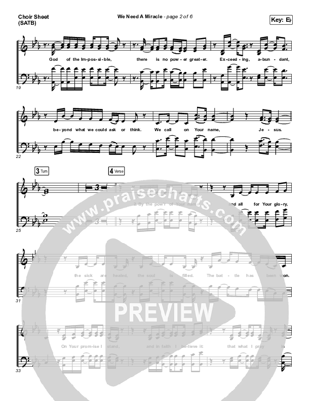 We Need A Miracle Choir Vocals (SATB) (Charity Gayle)