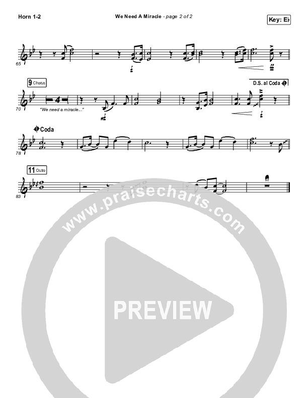 We Need A Miracle French Horn 1/2 (Charity Gayle)