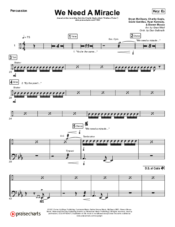 We Need A Miracle Percussion (Charity Gayle)