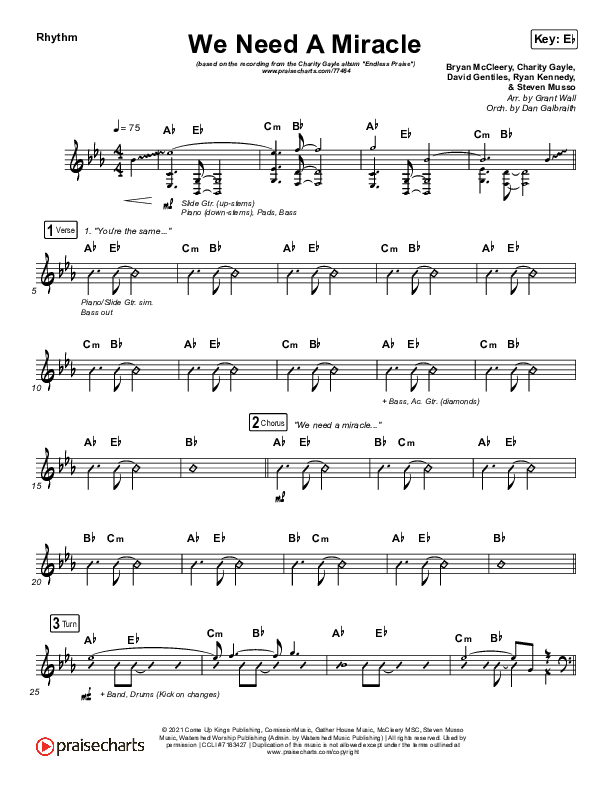 We Need A Miracle Rhythm Chart (Charity Gayle)