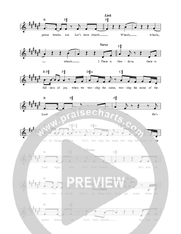 Let's Have Church (Live) Lead Sheet (Thrive Worship)