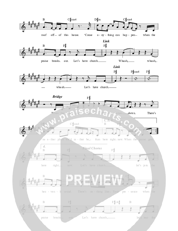 Let's Have Church (Live) Lead Sheet (Thrive Worship)