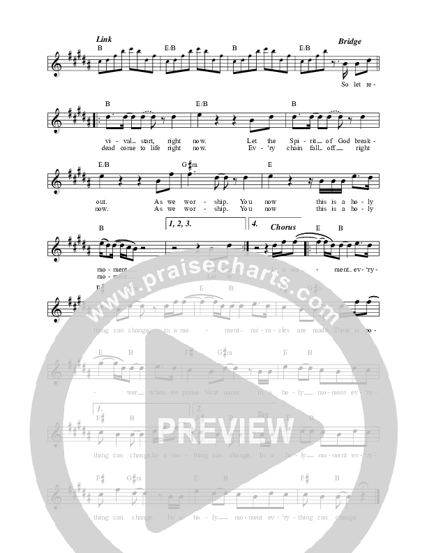 Holy Moment (Live) Lead Sheet (Thrive Worship)