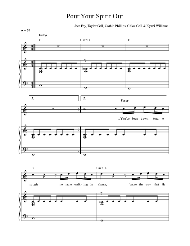 Pour Your Spirit Out (Live) Lead & Piano (Thrive Worship)