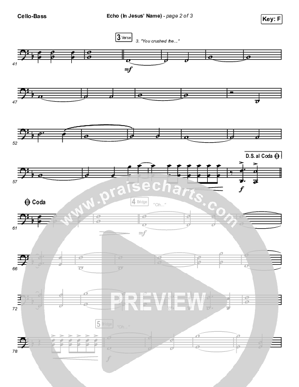 Echo (In Jesus Name) Cello/Bass (Charity Gayle)