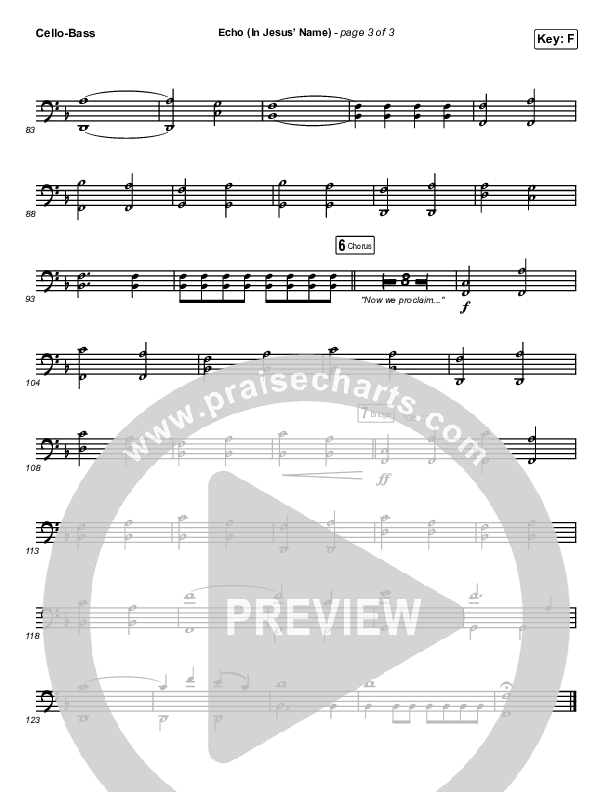 Echo (In Jesus Name) Cello/Bass (Charity Gayle)