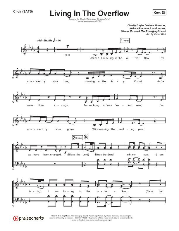 Living In The Overflow Choir Sheet (SATB) (Charity Gayle)