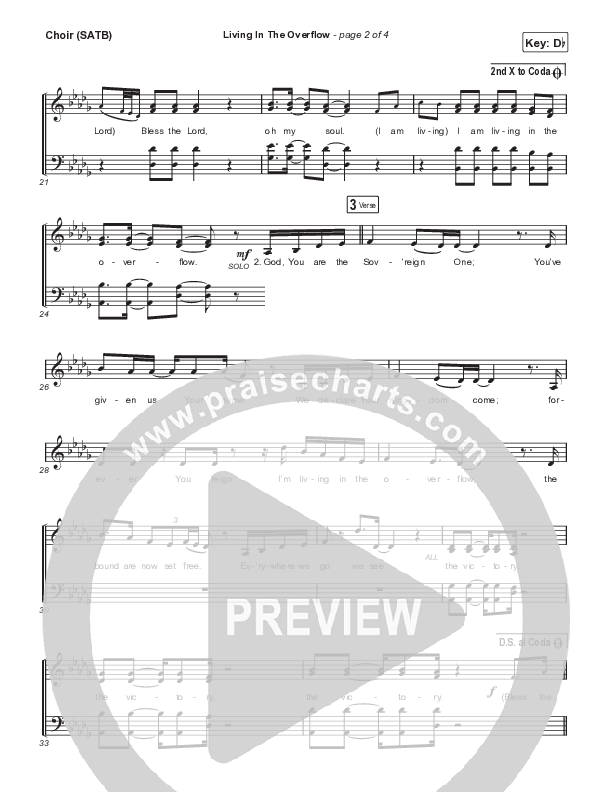 Living In The Overflow Choir Sheet (SATB) (Charity Gayle)