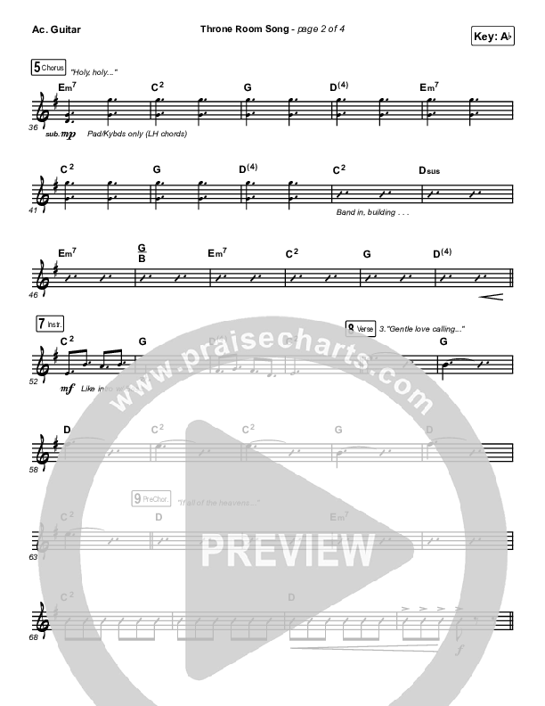 Throne Room Song Acoustic Guitar (Charity Gayle)