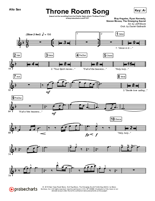 Throne Room Song Alto Sax (Charity Gayle)