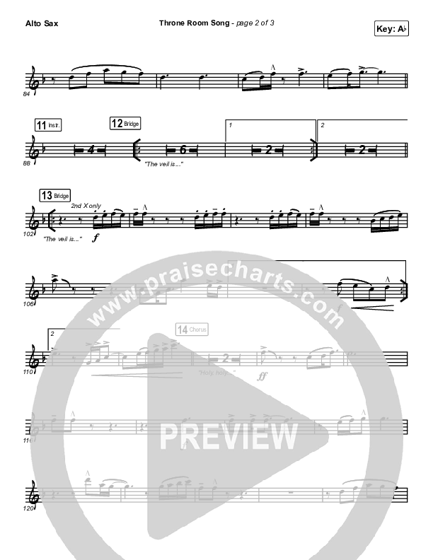 Throne Room Song Alto Sax (Charity Gayle)