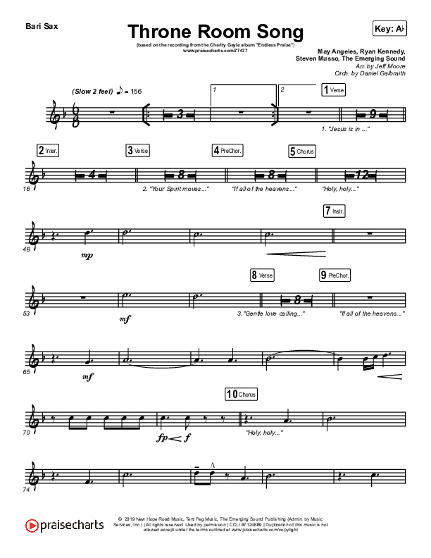 Throne Room Song Bari Sax (Charity Gayle)