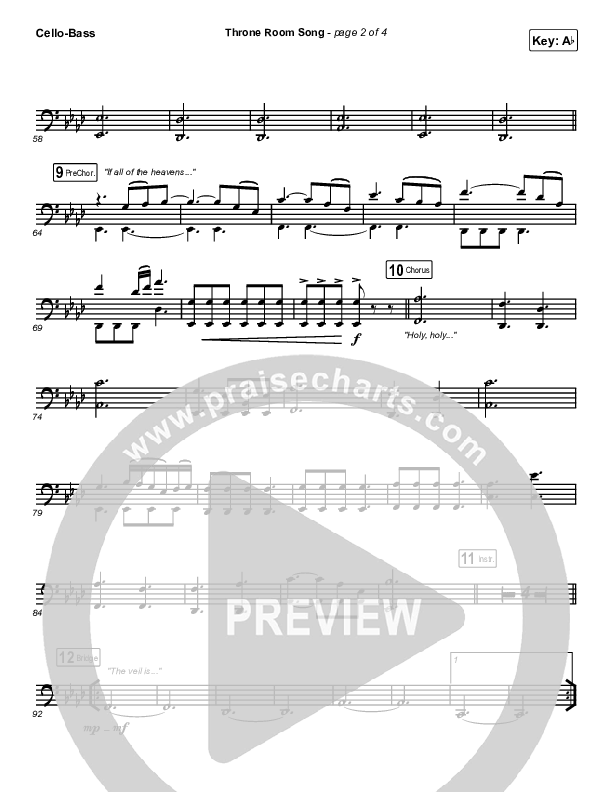 Throne Room Song Cello/Bass (Charity Gayle)