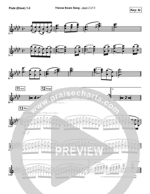 Throne Room Song Flute/Oboe 1/2/3 (Charity Gayle)