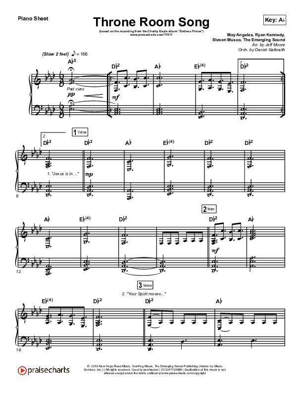 Throne Room Song Piano Sheet (Charity Gayle)