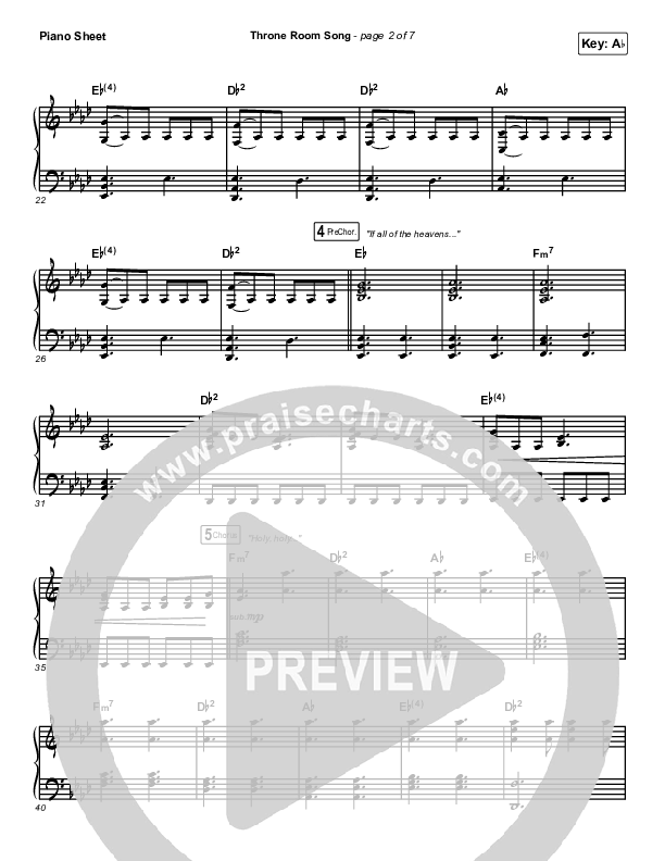 Throne Room Song Piano Sheet (Charity Gayle)