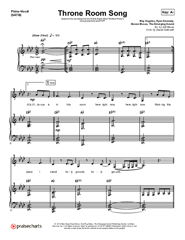 Throne Room Song Piano/Vocal (SATB) (Charity Gayle)