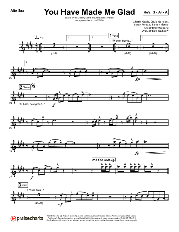 You Have Made Me Glad Alto Sax (Charity Gayle)