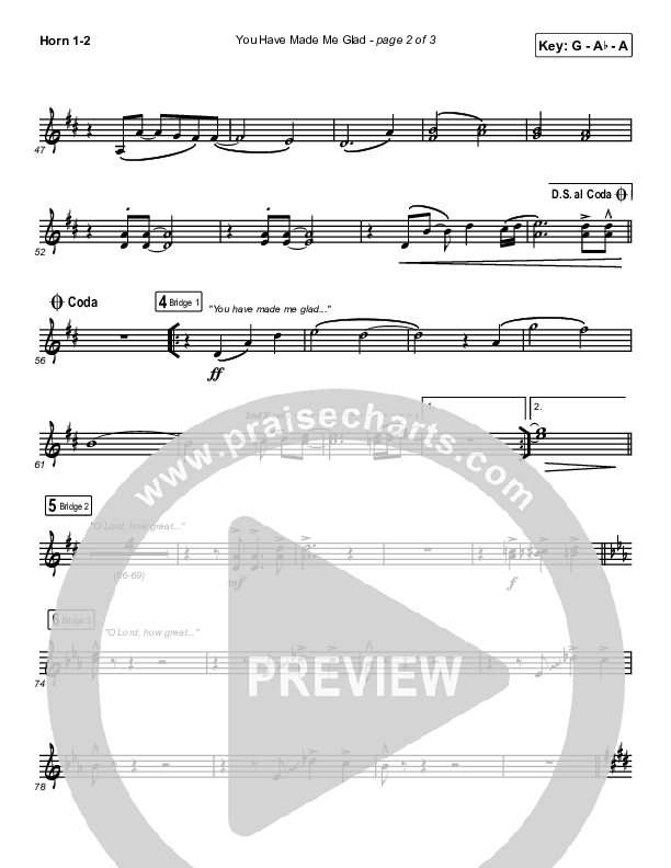 You Have Made Me Glad French Horn 1/2 (Charity Gayle)