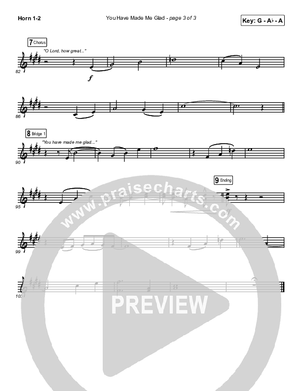 You Have Made Me Glad French Horn 1/2 (Charity Gayle)