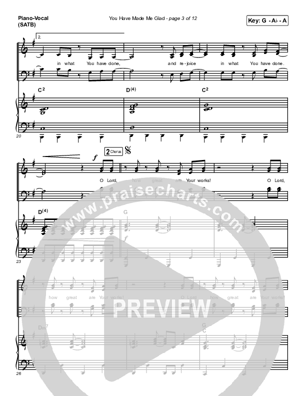 You Have Made Me Glad Piano/Vocal (SATB) (Charity Gayle)