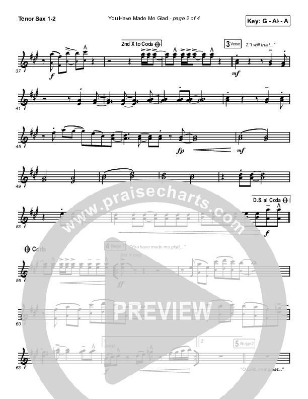 You Have Made Me Glad Tenor Sax 1/2 (Charity Gayle)