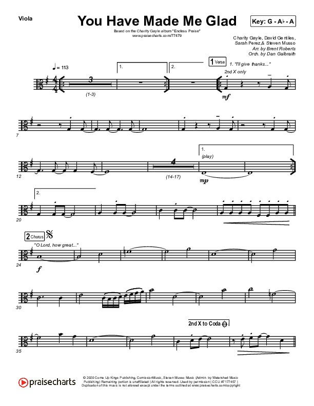 You Have Made Me Glad Viola (Charity Gayle)