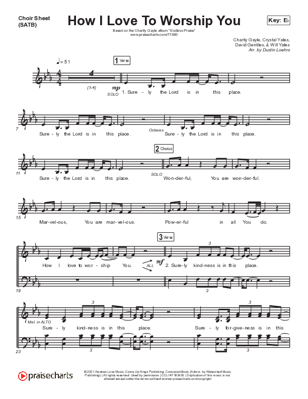 How I Love To Worship You Choir Vocals (SATB) (Charity Gayle)