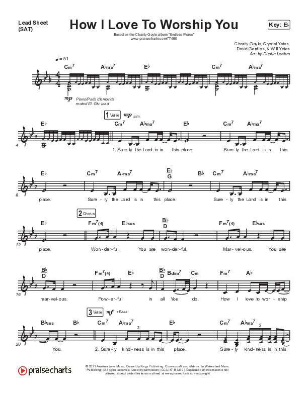 How I Love To Worship You Lead Sheet (SAT) (Charity Gayle)