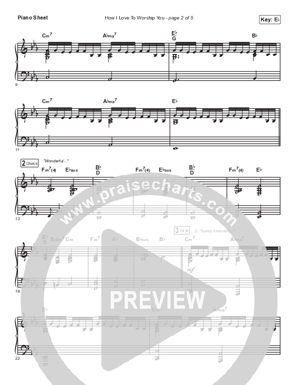 How I Love To Worship You Piano Sheet (Charity Gayle)