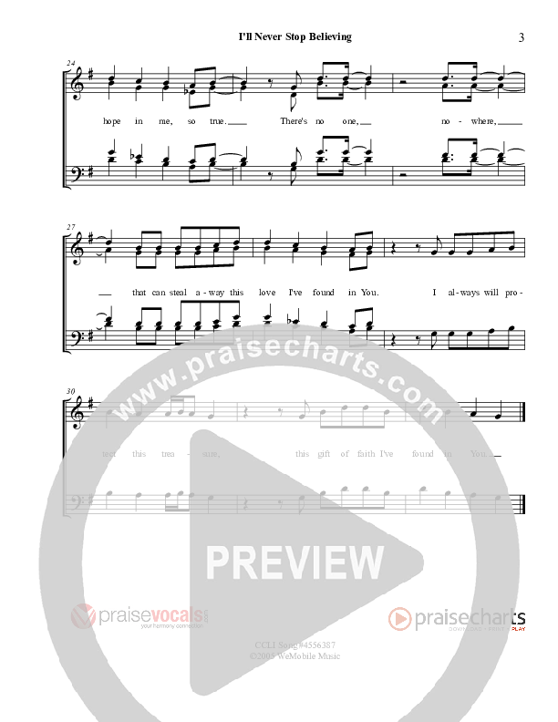 I'll Never Stop Believing Lead Sheet (PraiseVocals)