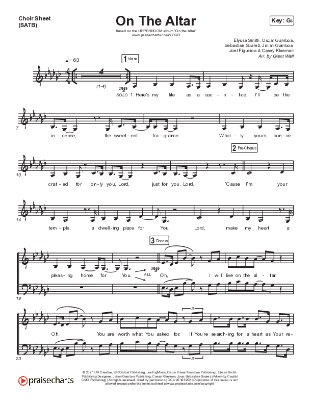 On The Altar Choir Vocals (SATB) (UPPERROOM)