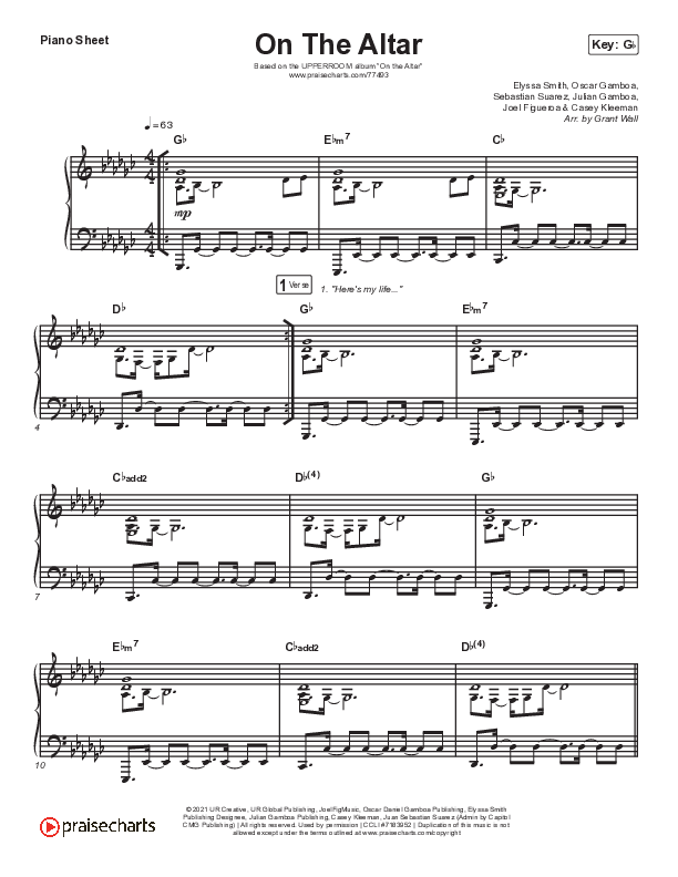 On The Altar Piano Sheet (UPPERROOM)