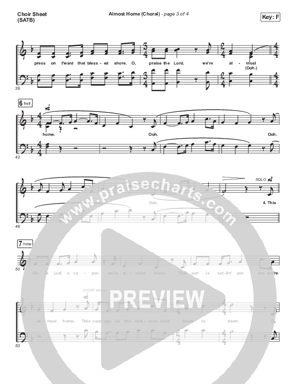 Almost Home (Choral Anthem SATB) Choir Vocals (SATB) (Matt Boswell / Matt Papa / Arr. Luke Gambill)