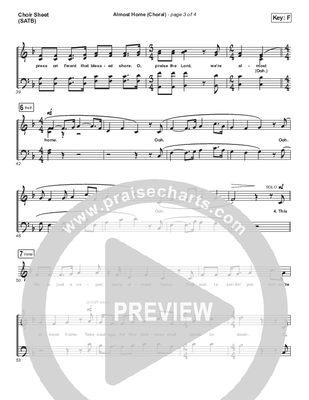 Almost Home (Choral Anthem SATB) Choir Sheet (SATB) (Matt Boswell / Matt Papa / Arr. Luke Gambill)