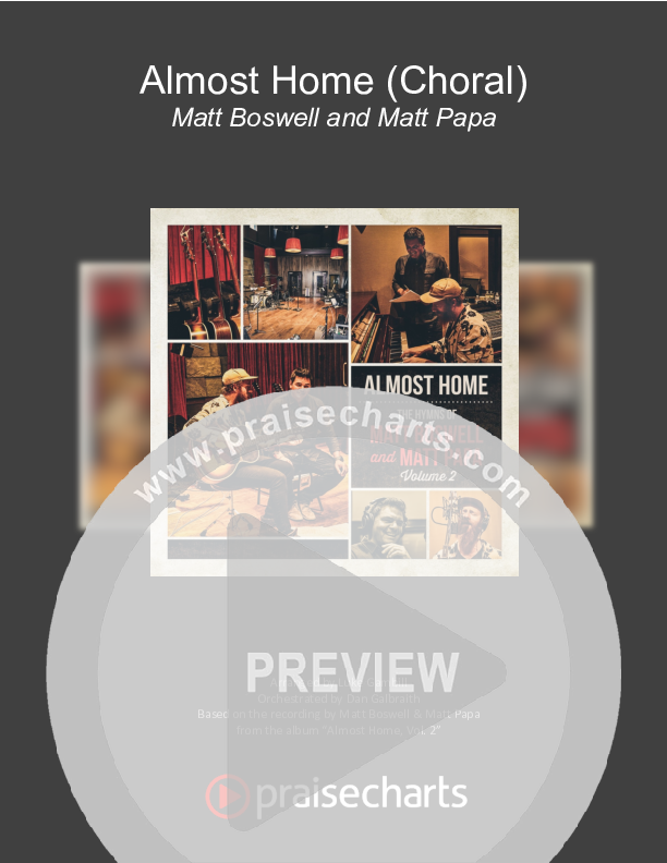 Almost Home (Choral Anthem SATB) Orchestration (Matt Boswell / Matt Papa / Arr. Luke Gambill)