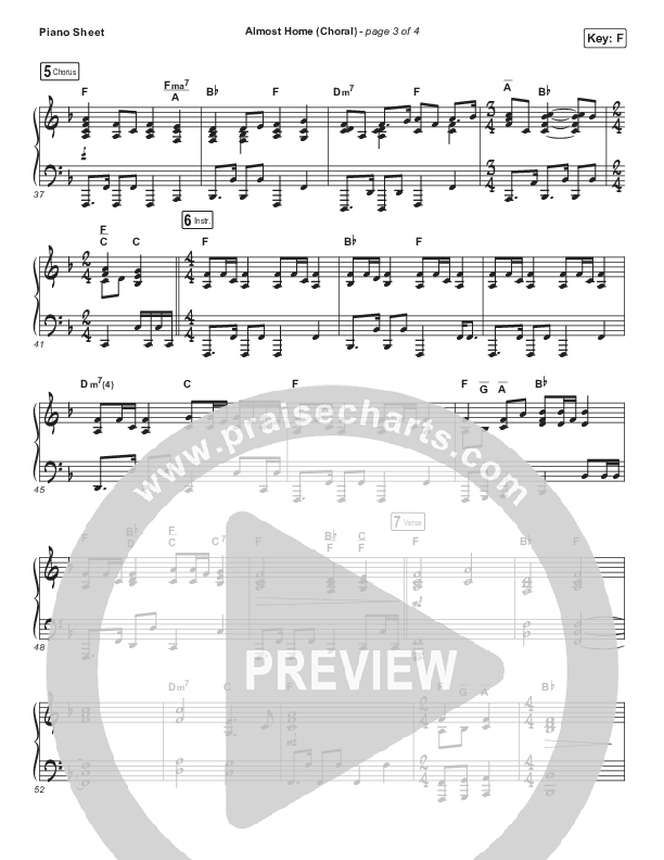 Almost Home (Choral Anthem SATB) Piano Sheet (Matt Boswell / Matt Papa / Arr. Luke Gambill)
