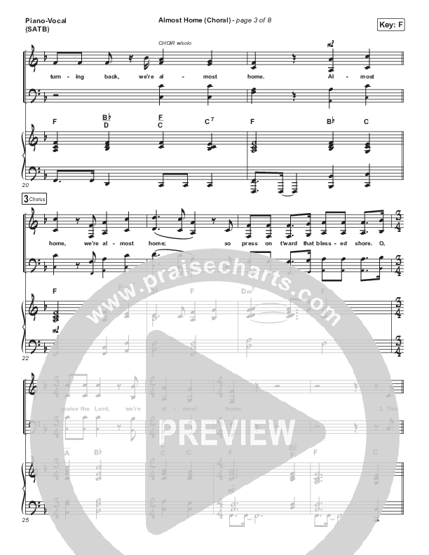Almost Home (Choral Anthem) Piano/Vocal (SATB) (PraiseCharts Choral / Arr. Luke Gambill / Matt Boswell / Matt Papa)