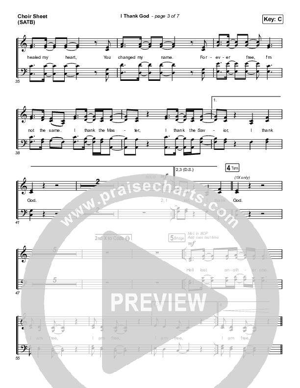 I Thank God (Choral Anthem SATB) Choir Sheet (SATB) (Maverick City Music / Dante Bowe / Aaron Moses / Maryanne J. George / Chuck Butler / Arr. Luke Gambill)