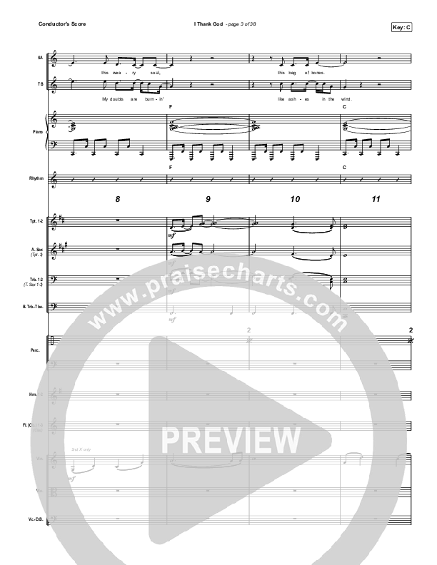 I Thank God (Choral Anthem SATB) Conductor's Score (Maverick City Music / Dante Bowe / Aaron Moses / Maryanne J. George / Chuck Butler / Arr. Luke Gambill)