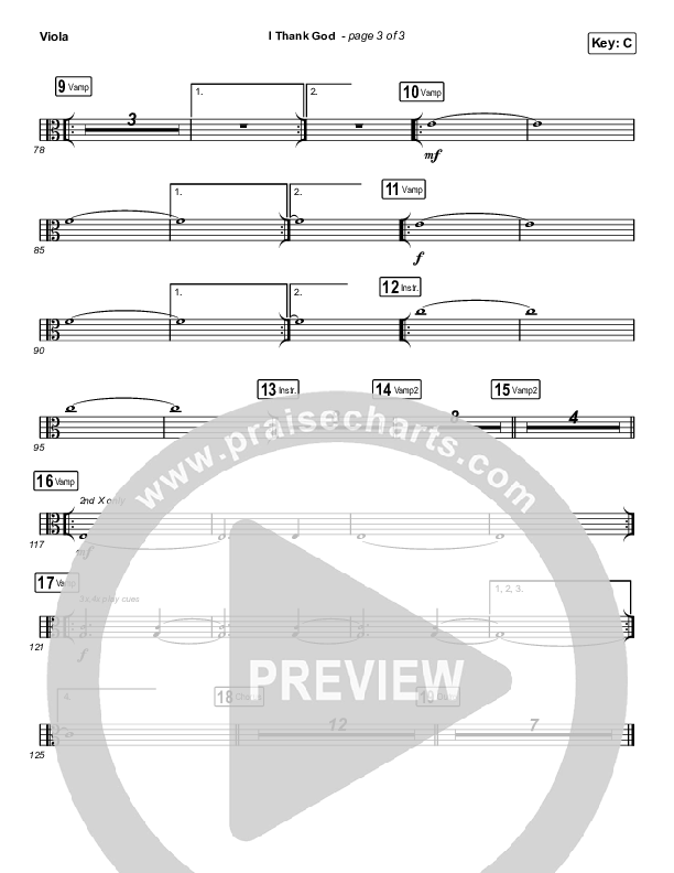 I Thank God (Choral Anthem SATB) Viola (Maverick City Music / Dante Bowe / Aaron Moses / Maryanne J. George / Chuck Butler / Arr. Luke Gambill)